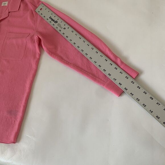 Aritzia Wilfred Blouse Women M Pink Crepe Relaxed Button-Up Flowy Preppy Career - Picture 7 of 8
